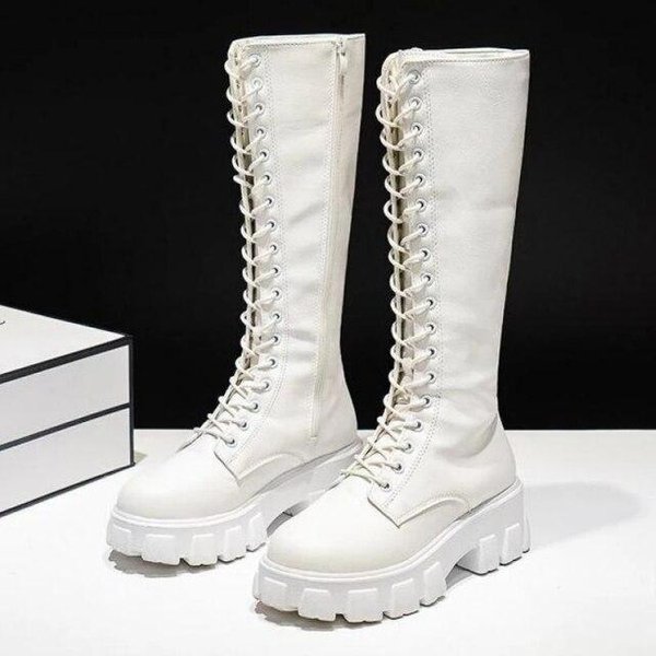 Seksowne Wysokie Buty Do Kolan Buty Z Pu Wysokie Obcasy Dla Kobiet Modne Buty Wiosna Jesień Botki Damskie Plus Rozmiar 35-43 39-image