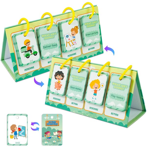 96 Piezas Tarjetas De CognicióN De AccióN Modelo De Mesa Tarjeta Educativa Entrenamiento Del Pensamiento Aprendizaje De IngléS Tarjeta De Memoria Juguetes Educativos Para NiñOs Beige-image