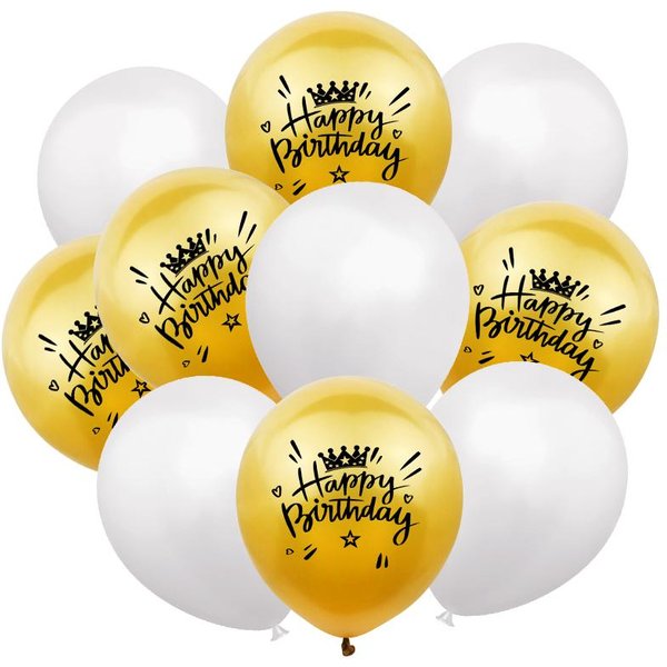 10 Piezas/Set Globos De LáTex Feliz CumpleañOs 12 Pulgadas Helio Confeti Aire Globos NiñOs Adultos Suministros De DecoracióN Para Fiesta De CumpleañOs 12INCH-image