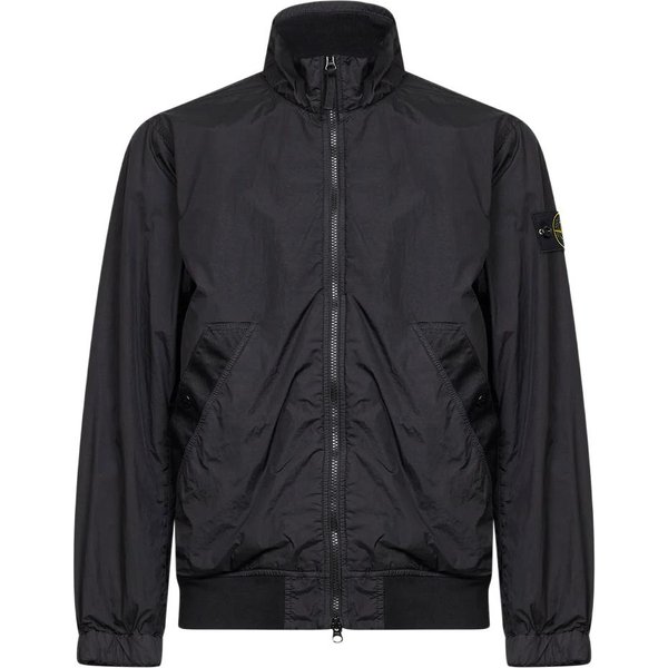Stone Island Ss26 Chaqueta De Manga Larga Con Cuello Alto Y Insignia De Canalé Para Hombre Chaquetas L1S154100111S0A23V0029 M Black-image