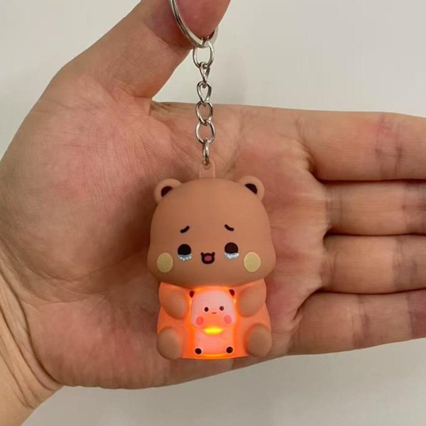 Bubu Dudu MóWię Kocham Cię Zabawki DźWięKowe Brelok Yier Miś Panda ŚWiecąCe Figurki Anime Ozdoba Do Telefonu Dekoracja Torby Prezenty Dla Pary-image