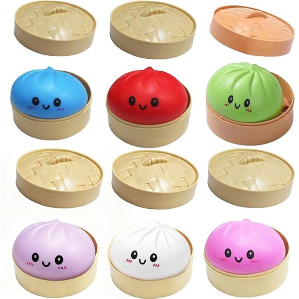 ŚCiśLiwe PierożKi Squishies Urocza Kolorowa BułEczka Zabawka Powoli PodnosząCa Się Do łAgodzenia Stresu Fidget Toy Dla Dzieci I DorosłYch Zabawki PrzeciwlęKowe-image