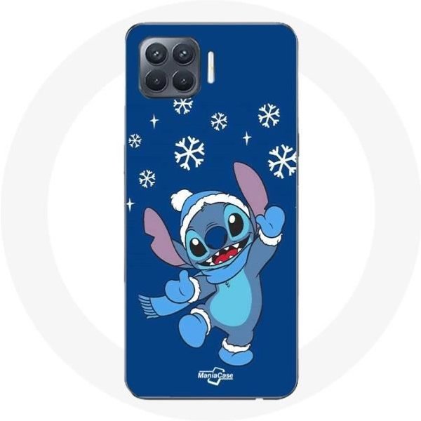 Funda - Oppo - A93 - Flexible - Stitch Nieve Navidad - Azul Azul-image