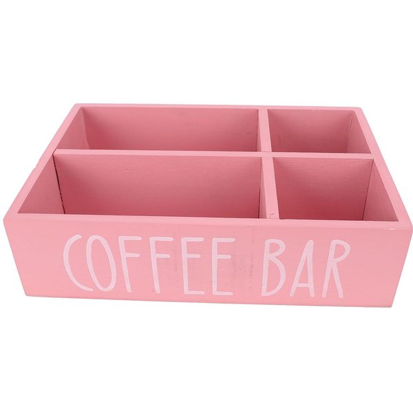 Organizador De EstacióN De Café Con Divisor Caja De Almacenamiento De Accesorios De Barra De Café De Madera Bolsitas De Té Café Negro-image