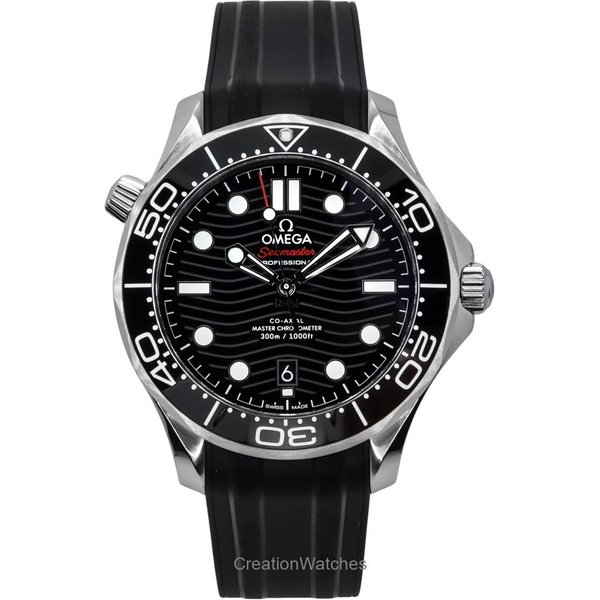 Reloj AutomáTico Omega Seamaster Para Hombre, Correa De Caucho, Esfera Negra, 210.32.42.20.01.001, 300 M. Negro-image