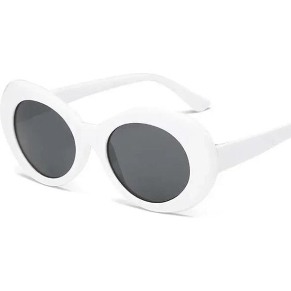 Gafas De Sol Ovaladas Retro Mujer Hombre Gafas De Sol Vintage Montura De Moda Personalidad Espejo Viaje Punk Oculos De Sol White-image
