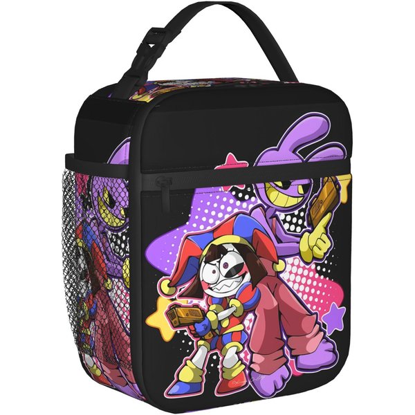 Jax KreskóWka Cyfrowy Cyrk Termiczna Torba Na Lunch Biurowy Pojemnik Na Lunch Dla Dziecka Termiczna Torba Tote PrzenośNa Izolowana Torba ChłOdząCa One Size Black-image