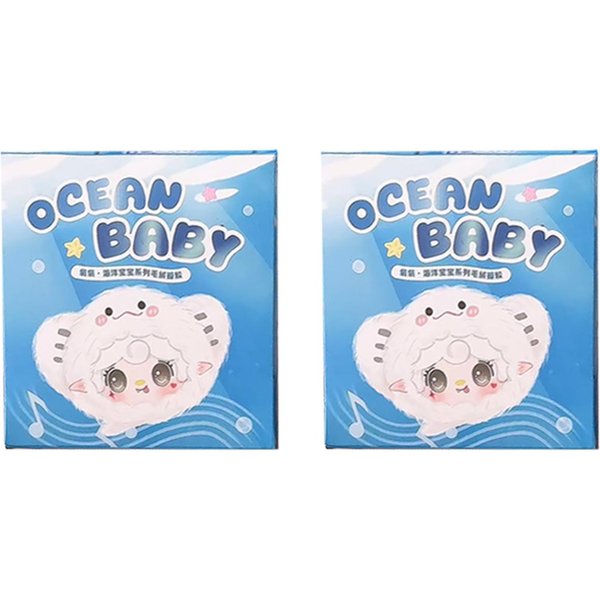 Yooki OcéAno Bebé Serie V6 Peluche De Vinilo Caja Sorpresa Colgante MuñEca DecoracióN De Bolso Llavero Coleccionar Juguetes Caja Misteriosa Regalo De CumpleañOs Para NiñO Gray-image