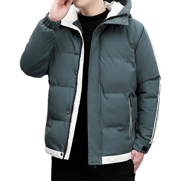 Chaqueta De Invierno Para Hombre, Acolchada De AlgodóN, CáLida, Holgada, Informal, Con Capucha, Para Hombre, Con Dos Polos Y Un Abrigo, Abrigo, Chaqueta Acolchada De AlgodóN Para Hombre 5XL Gray-image