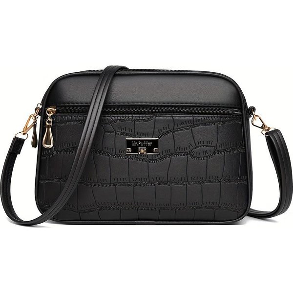 Bolso Bandolera Grande Para Mujer Con Correa Ajustable - Bolso De Mano Ligero Y Elegante Adecuado Para Viajes, Uso Diario Black-image