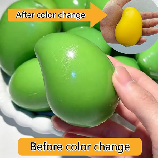 RęCznie Robiona ChrupiąCa Mango PiłEczka Antystresowa Do śCiskania, ZmieniająCa Kolor Mango Squishy PiłEczka Fidget, Zabawka Sensoryczna Asmr Do łAgodzenia Stresu-image