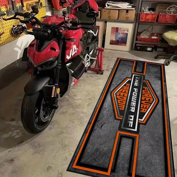 Mata PodłOgowa Do GarażU Motocyklowego AntypośLizgowa Odporna Na ŚCieranie Dywanik Do Ekspozycji WyśCigowej Ochrona PodłOgi Dekoracja WewnąTrz I Na ZewnąTrz Domu 40X120Cm 16X47Inch-image