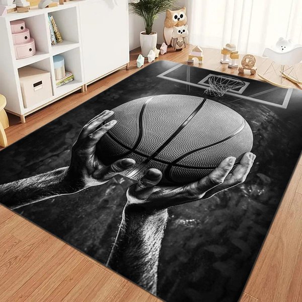 Dywanik Obszarowy Z Nadrukiem Artystycznym Koszykarski Sen, AntypośLizgowa Mata PodłOgowa Do Salonu Sypialni, Nowoczesny Luksusowy WystróJ Pokoju Gier Hip Hop 50X80Cm-image
