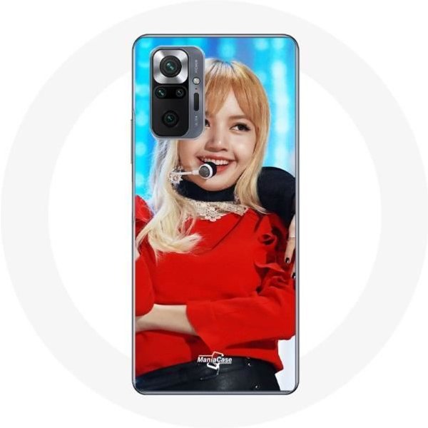 Funda - Maniacase - Xiaomi Redmi Note 10 Pro - Silicona Negra - Blackpink Lisa - Flexible Negro-image