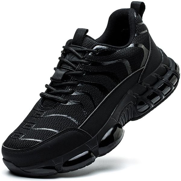 Zapatos De Seguridad Con AmortiguacióN De Aire Para Hombres Y Mujeres, Zapatillas De Trabajo Antigolpes Y Antipinchazos, Zapatos Protectores Con Punta De Acero, Indestructibles 43 Black-image