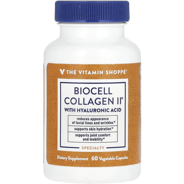 the Vitamin Shoppe, Biocell Collagen Ii, Con áCido HialuróNico, 60 CáPsulas Vegetales-image