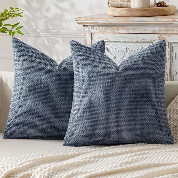 Fundas De CojíN Decorativas Verdes Suave Chenilla Mantas Para Sofá Funda De CojíN Estilo RúStico Para DecoracióN Del Hogar Sofá Dormitorio Sala De Estar 45X45Cm-image