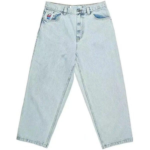 Wiosna Jesień MęSkie LuźNe Jeansy Oversize Proste LuźNe Codzienne Spodnie Jeansowe Jednolity Kolor Streetwear Moda Y2K Spodnie Z Szerokimi Nogawkami XS Niebieski-image