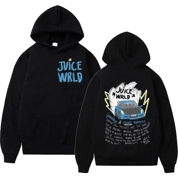 Sudadera Con Capucha Del Rapero Masculino Y Femenino Juice Wrld, Sudadera De Moda Urbana, Sudadera Popular De Hip-Hop S Black-image