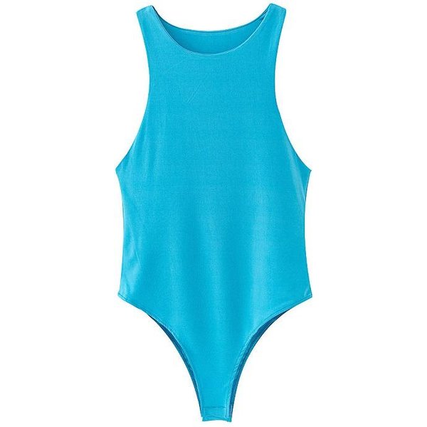 Body Sexy Liso De Verano Para Mujer, Mono Informal Ajustado Verde De 4 Colores Para Mujer, Monos Cortos Elegantes Para Discoteca Para Mujer L Azul-image