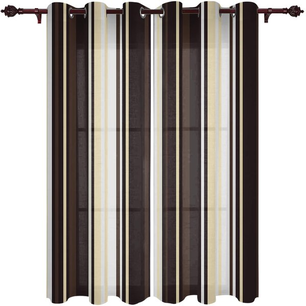 Gradient Stripe Nowoczesne ZasłOny Okienne Do Salonu, Sypialni, Kuchni, Rolety Dekoracyjne 135W X 160H(Cm) X1-image