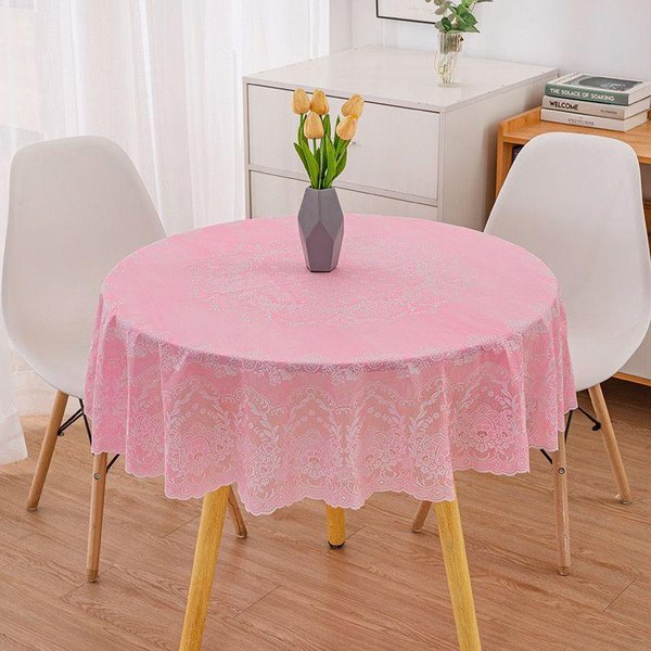 Mantel Circular De Color Nuevo Impermeable A Prueba De Aceite Cubre Mesa Redonda De Comedor Anti Escaldaduras Sin Lavado Manteles DoméSticos Diameter 134Cm-image
