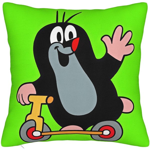 Poszewka Na Poduszkę Z Krecikiem Krtek MięKka Poszewka Na Poduszkę Retro Modna Poszewka Na Poduszkę Na KrzesłO Sofę WystróJ Domu 50X50Cm-image