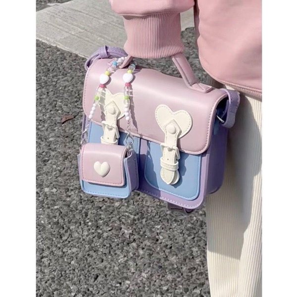 Bolso De DiseñO Nicho Para Mujer Contraste De Color Crema Lindo Bolso Cambridge Bolso Cuadrado PequeñO Bolso De Mano Bandolera De Un Solo Hombro-image