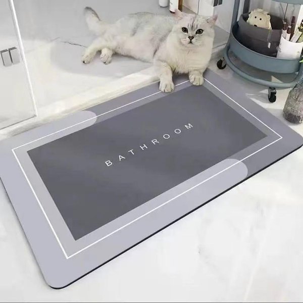 Alfombrilla De BañO Antideslizante SúPer Absorbente, Alfombrilla Antideslizante Para BañEra, Alfombrilla Para Pies, Cocina, Sala De Estar, DecoracióN Del Hogar 40Cm*60Cm Gris-image