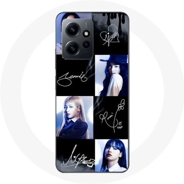 Funda - Maniacase - Xiaomi Redmi Note 12 4G - Negra - Suave - Foto Blackpink Negro-image