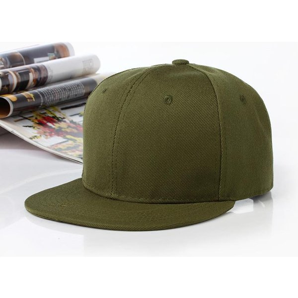 Modna GłAdka Czapka Baseballowa Z PłAskim Daszkiem Hip Hopowe Kapelusze MęSkie Damskie Czapki Snapback MęSkie KośCiane Opaski Kpop Codzienne PodróżNe Outdoorowe Kapelusze PrzeciwsłOneczne Kolor Zielono-Szary Wojskowy-image