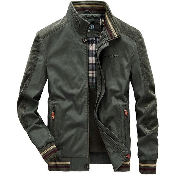 Popular Chaqueta Nueva Para Hombre De Cuello Alto De Primavera Y OtoñO Negocio Juventud Casual Holgada Talla Grande Abrigo Hombre 5XL Gray-image