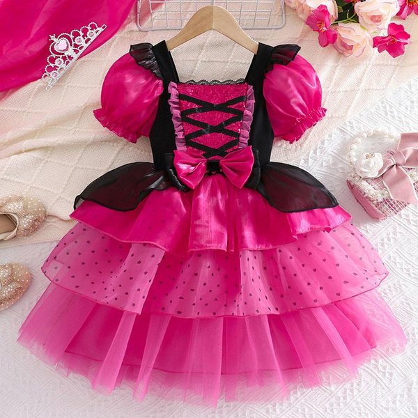 Vestido Nuevo Para NiñA Vestido Esponjoso De Vampiro Para NiñAs NiñOs Malla Vestido De Princesa Morado Ropa Genial Vestido De Disfraz De Carnaval Lolita 120Cm-image