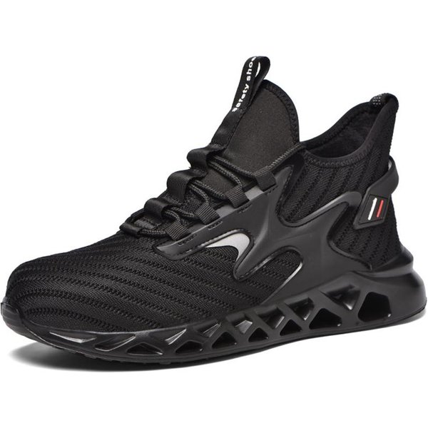Zapatillas De Trabajo Transpirables Ligeras Para Hombre Zapatos De Trabajo Hombres Mujeres Zapatos De Seguridad Zapatos Con Puntera De Acero Antigolpes Zapatillas De Seguridad Protectoras 36 Black-image