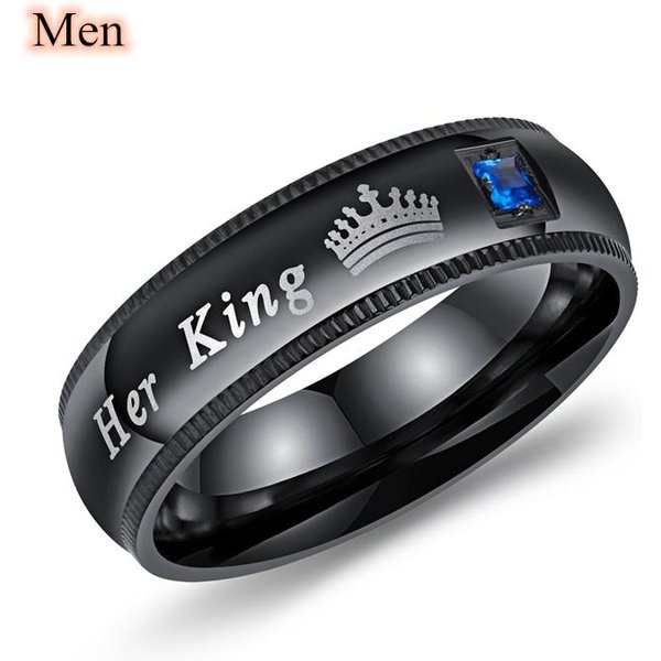 Anillos De Pareja De Moda Su Rey Su Reina Anillo DeclaracióN Anillo RomáNtico De Corona De Circonita Anillo De Banda De Boda De Aniversario JoyeríA Regalos 10 Gray-image