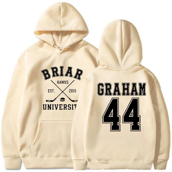 Sudadera Con Capucha De Dos Caras De Hockey Graham 44 De La Universidad Briar Sudaderas De Romance De Hockey De Briar U Sudadera Con Capucha De Manga Larga Unisex L Caqui-image