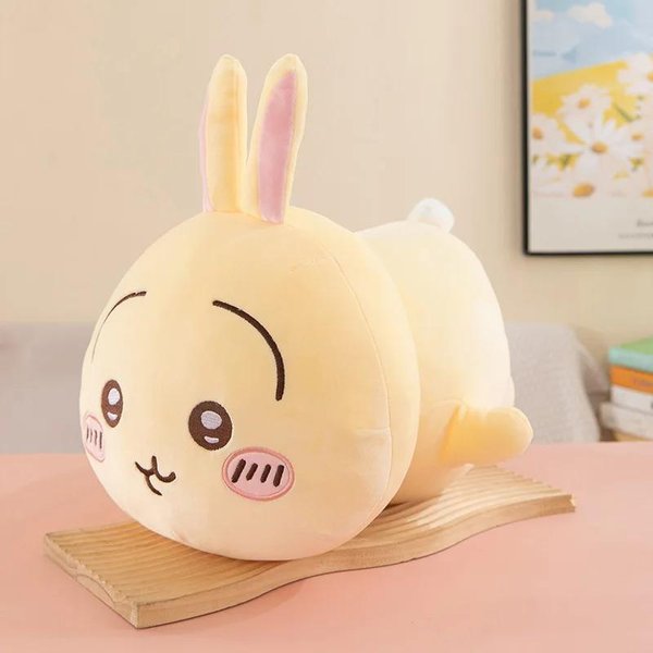 Pluszowa Poduszka Momonga KreskóWka Hachiware MięKka Urocza Usagi Lalka Anime Ozdoba Poduszka Dla Dziewczynek WystróJ Domu 28Cm Beige-image