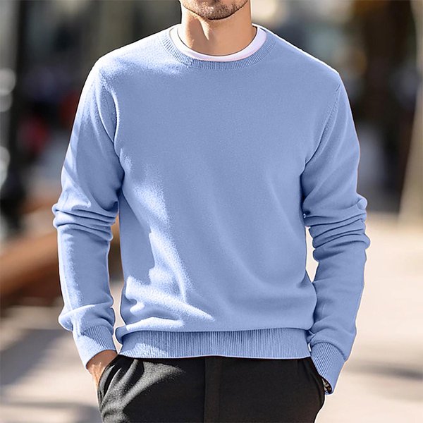SuéTer Fino De Lana De Punto Para Hombre, Cuello Redondo, Estilo Europeo-Americano, OtoñO/Invierno 2024 M-image
