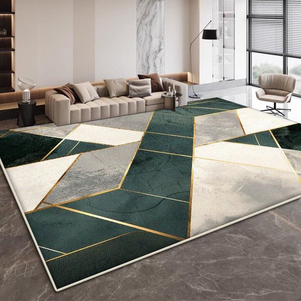 Nowoczesny Geometryczny Design Dywan Do Salonu Prosta Dekoracja Sypialni AntypośLizgowe DużE Dywany Biuro Stoliki Kawowe MięKka Mata Zmywalny 200*250Cm-image