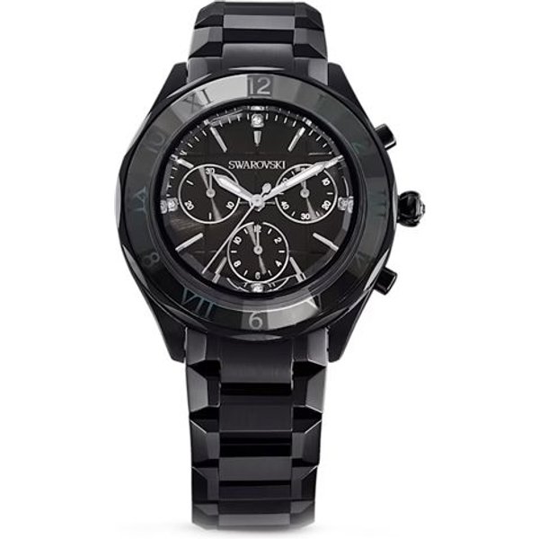 Reloj Swarovski Movimiento De Cuarzo Correa De Acero Inoxidable 39 Mm Esfera Negra Resistente Al Agua 50 M Relojes Unisex 5641393 Black Dial Gray-image
