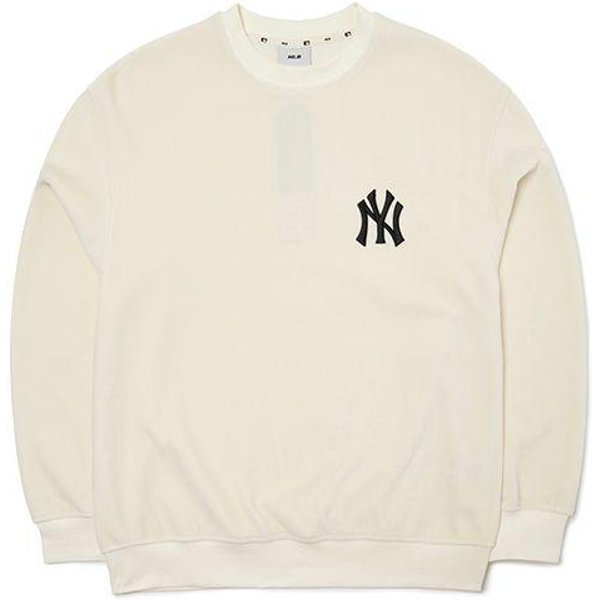 Sudadera Unisex De Cuello Redondo Y Manga Larga Con Logo BáSico De La MLB New York Yankees Blanca 3AMT00314-50CRS XL-image