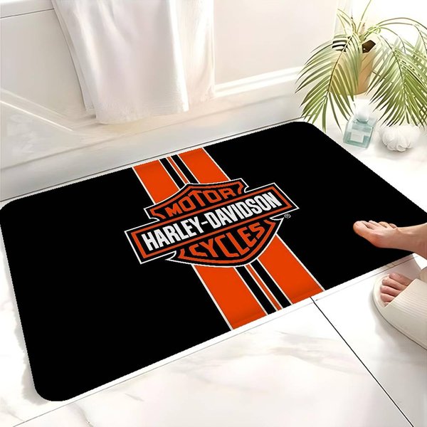 Wycieraczka Do Drzwi Motocykl H-Harley D-Davidson PokóJ DziecięCy Dekoracja Sypialni Balkon AntypośLizgowa Wycieraczka Do Drzwi Wycieraczka Do Salonu Dywanik 40X60 Cm-image