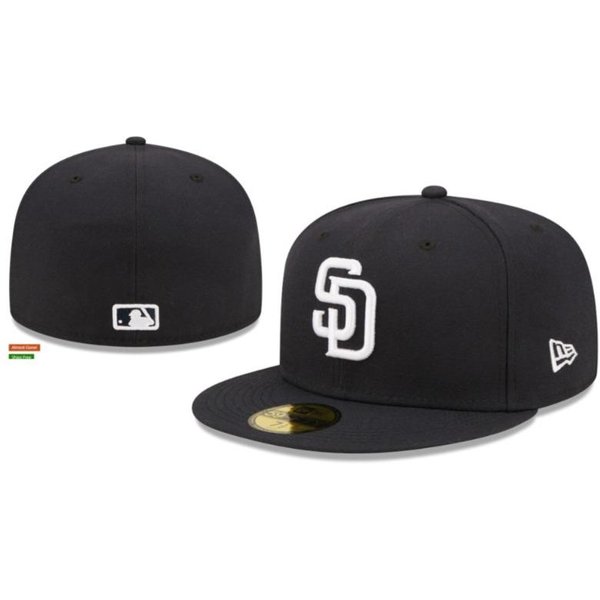 San Diego Padres, Prosty, Czapka Z Daszkiem, Kapelusz PrzeciwsłOneczny, Haftowana Czapka 718 Black-image
