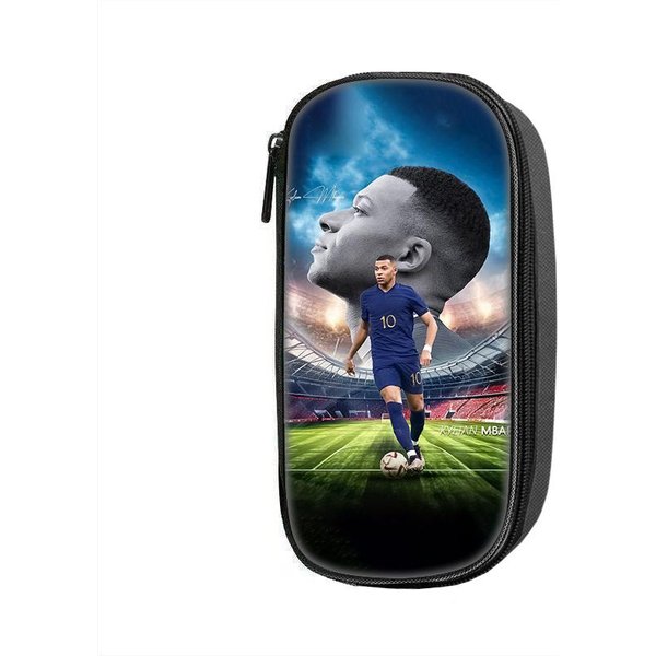 Estuche De LáPices Con PatróN De M-Mbappé Bolsa De Maquillaje Bolsa Para BolíGrafos Estrella De FúTbol Estudiante Gran Capacidad Deportiva Material Escolar Estuche De LáPices Con Cremallera-image