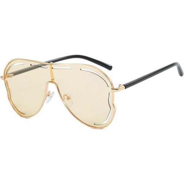 Luksusowe Designerskie Vintage Puste Motyl Pilotki Okulary PrzeciwsłOneczne Damskie Oversize DużA Oprawka Punkowe Odcienie UV400 White-image