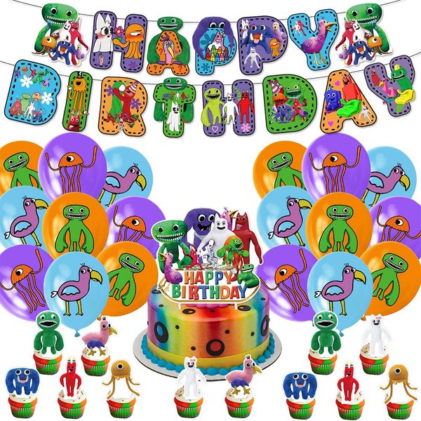 Las Decoraciones Para Fiestas TemáTicas De Garten Of Banban Incluyen Globos Tipo Pancarta Para DecoracióN De Pasteles.-image