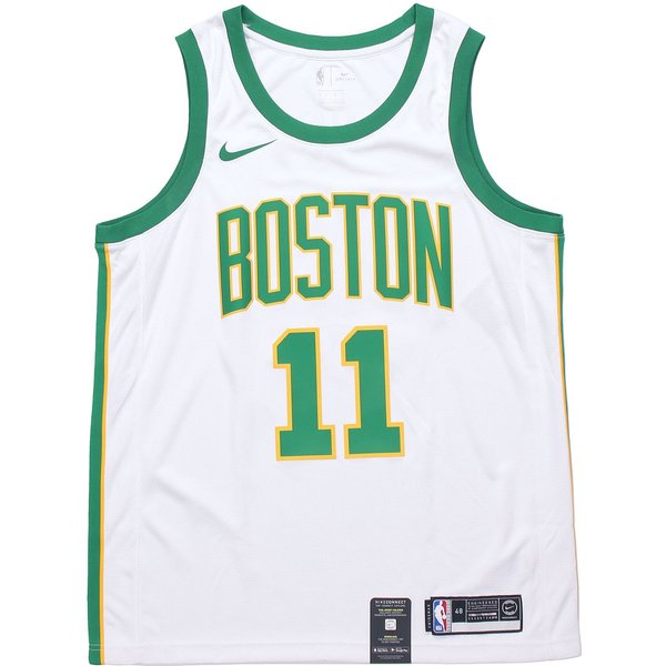 Camiseta Nike NBA Temporada 18-19 Kyrie Irving Boston Celtics City Edition Hombre Tops Blanco Verde AJ4596-101 S Blue-image