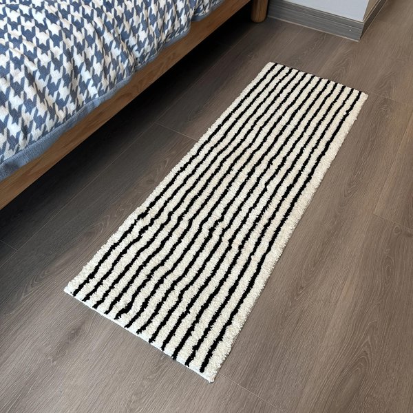 KoreańSki Nordic Pasiasty Dywanik ŁAzienkowy AntypośLizgowy Dywanik Pod Prysznic Mata PodłOgowa Do ŁAzienki, Pralni, Przedpokoju Minimalistyczny WystróJ Domu 50X80CM(1.6X2.6FT-image