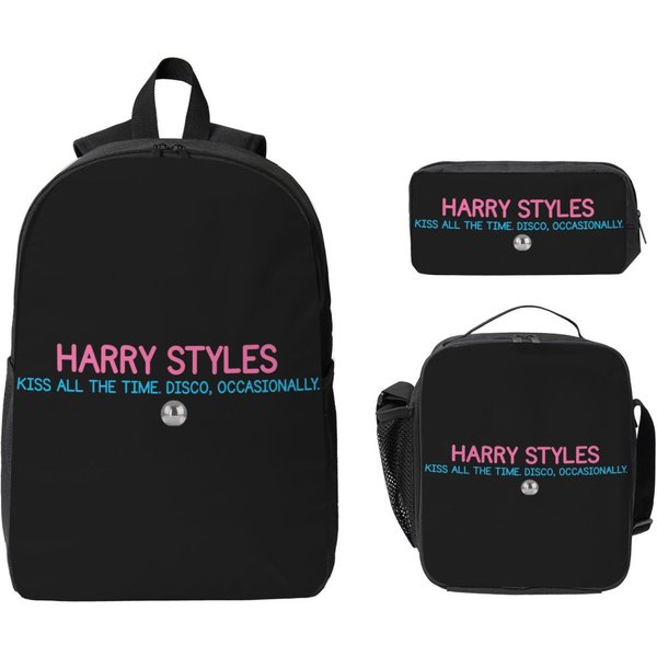 Harrys Styles Besa Todo El Tiempo Mochila Infantil Lonchera Estuches Para NiñOs NiñAs Mochilas Ligera Bolso Escolar Set De Mochila-image
