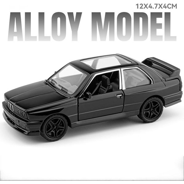 1:36 M3 Model Samochodu Sportowego Zabawka Metalowy Korpus Gumowe Opony Miniaturowe Samochody Drzwi Otwierane Pojazdy Z NapęDem Cofanym Modele Interaktywne Zabawki-image